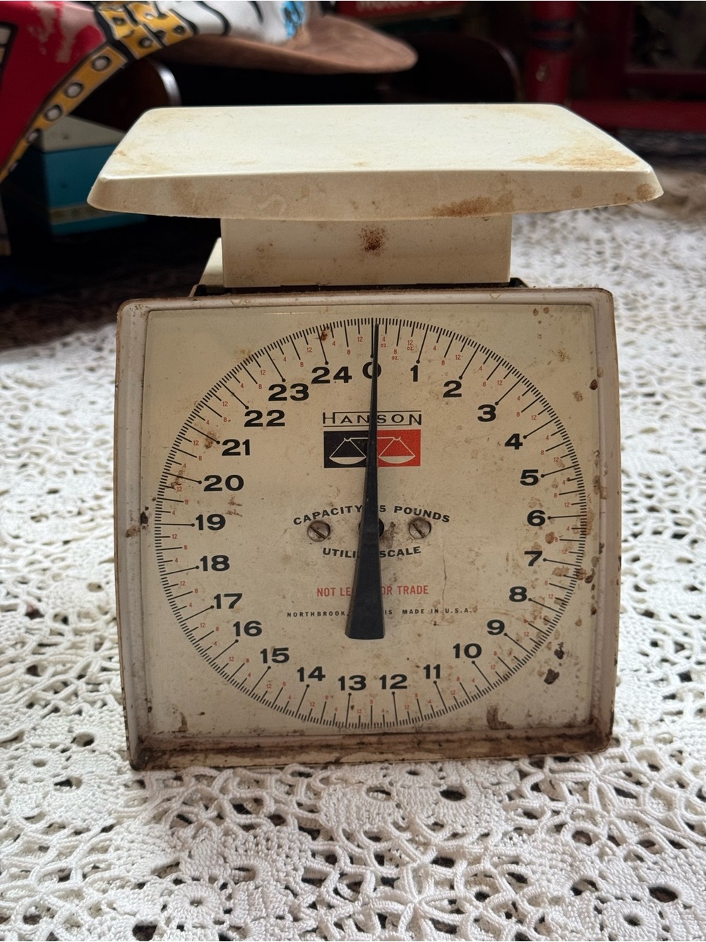 Vintage Hanson 25 lb Utility Kitchen Scale USA Farmhouse Decor